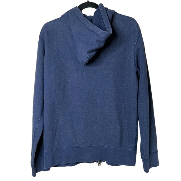 UNIQLO 100% Cotton Women’s Blue Full Zip Hoodie Kangaroo Pockets US Sz L - Picture 3 of 8